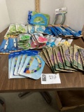 School supplies lot, kids scissors, protractors