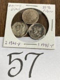 Coins,Mercury Dimes,2X 1920, 1943 P