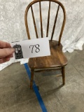 Chair, spindle back, turned front stretcher, vintage