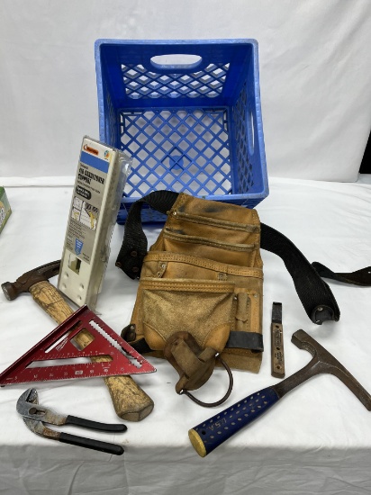 Blue Crate Full/Tool Belt, Hammers, Milwaukee Square, Air Conditioner Support, ETC