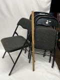 (4) Padded Folding Metal Chairs