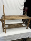 Large Cast Iron and Wood Planter Stand/Table