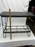 Large Metal with Wood Top Planter Stand/Table