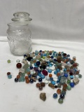 Large Cannister with Old Marbles and Rocks (Un Sure What Kind of Rocks)