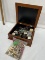 Wooden Box Full of Jewelry