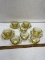 (8) Vintage Tea Cups & 4 Saucers Federal Glass Yellow Madrid Pattern