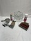 Box Lot/Old Egg Beater, Sift, Glass Cake Plate with Lid, OLD Books