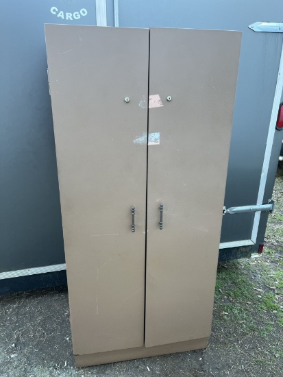 Approx 66 Inches Tall, 30 Inches Wide, 20 Inches Deep Metal Storage Cabinet