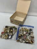Small Square Décor Box Full of Ear Rings, ETC