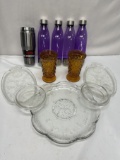 Box Lot/Thermos Brand Tumbler, Puple Water Bottles, Amber Glass, ETC