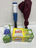 Box Lot/Glad Trash Bags, Umbrellas, ETC