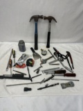 Box Lot Tools/(2) Hammers, Tape Measure, Pliers, ETC