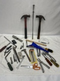 Box Lot/Tools, 2 Hammers, Ratchets, ETC