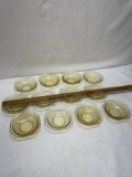 (12) Vintage Federal Glass Yellow Madrid Small Bowls