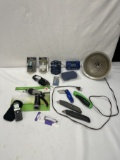 Box Lot/Utility Knives, Speaker Wire, Headlight Bulbs, Speaker Level Converters, ETC