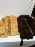 (2) Rabbit Fur Ladies Coats (Size L & Med?)