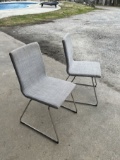 (2) Heavy Duty Metal Fabric Chairs