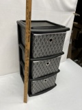 Approx 24 Inch Tall 3 Fabric Drawer Tower Organization Bin