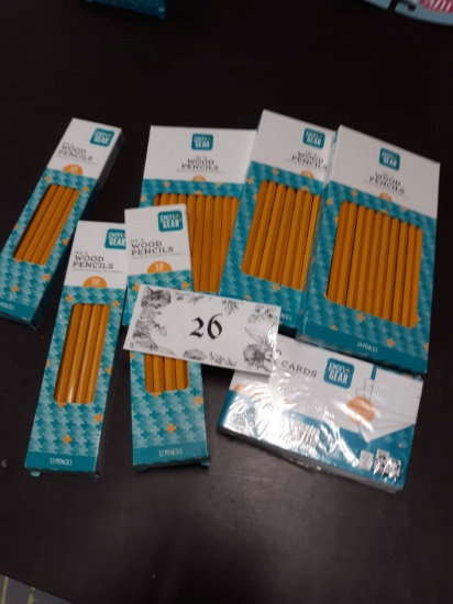 Pencil Lot, Index Cards, New