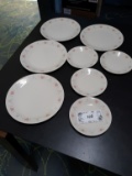 Correlle Ware, Hearts, 4 plates, 4 saucers