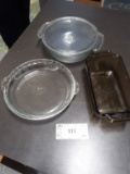 Anchor Dish w/Lid and baking dish, Pyrex Pie Dish