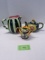 Watermelon Pitcher, sunflower teapot, sunflower sugar bowl, ceramic