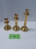 Set of 3 Brass Candle Holders