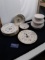 International Stoneware, Made in Japan, Clock, Bowl Set, 7 dinner plates, 2 small bowls, 1 large bow