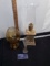 Home Deor, candle holder w/globe, vase, amber vase