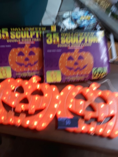 Halloween Light up pumpkins, work, Qty: 2