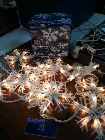 Snow Flake String Lights, New, Work