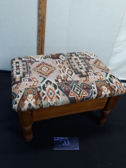 Footstool w/upholstered top