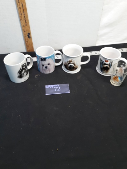 Coffee Cups with Dogs, Qty: 4
