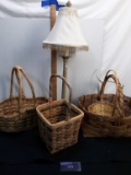 4 baskets and lamp