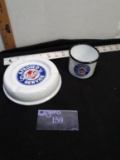 Packard Enamel Ware, ashtray, coffee cup