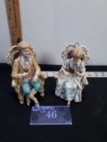 Vintage Colonial Man and Women Figures