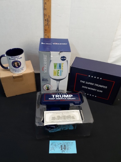 Trump items and XL Wine glass
