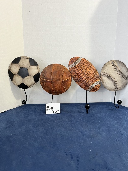 Sports themed wall mount coat rack