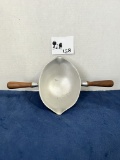 Vintage metal to wooden handled gravy bowl