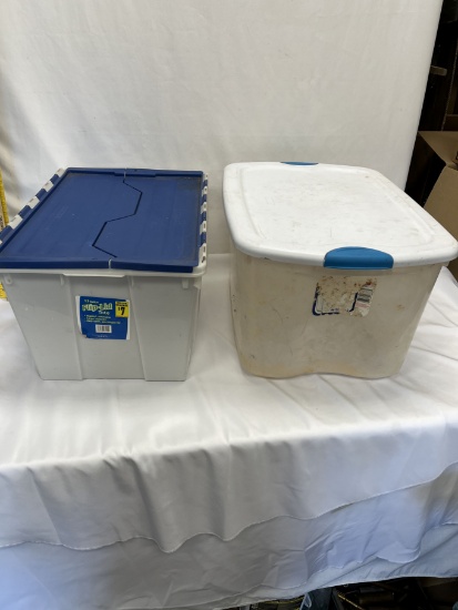 (2) Totes (Flip Lid 13 Gallon and Latching Box) (Local Pick Up Only)