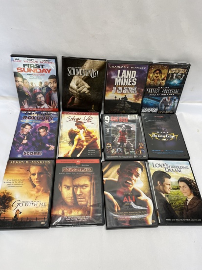 (12) DVDs/First Sunday, Schindler's List, Step Up, Ali, Enemy at the Gates, ETC