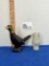 Vintage Avon Leather After shave Pheasant Bottle 1970 & Vintage Avon Frosted Glass Snow Owl