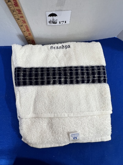 Towel w/ Grandpa stitched onto it - new