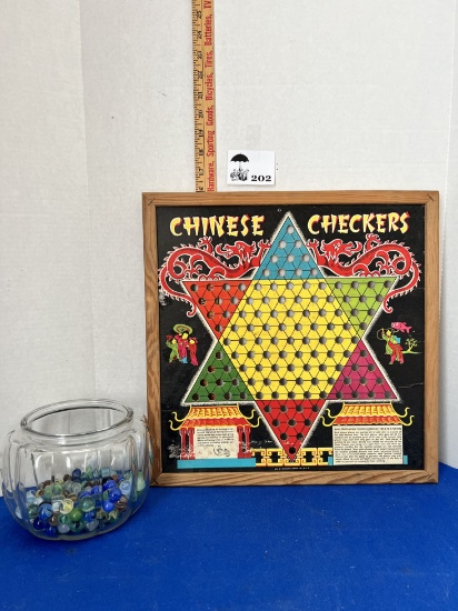 Vintage Chinese Checkers w/ Marbles