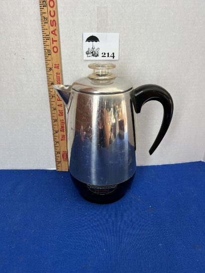 Vintage Farberware Stainless Steel 4-12 cup Percolator w/ power cord