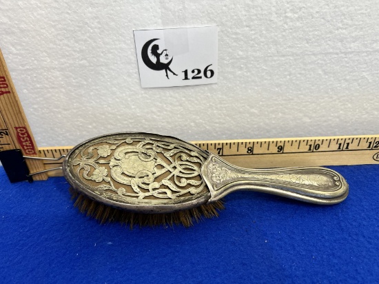 Vtg Brass Hair Brush