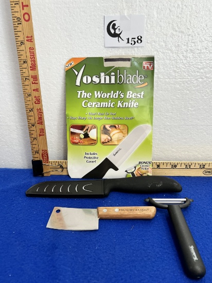 World's Best Ceramic Knife w/ Peeler and Hickory Farms Knife