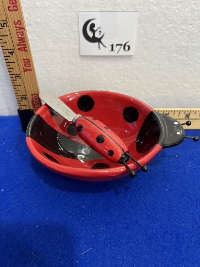 Lady Bug Dip Bowl w/ Spreader