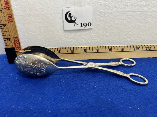 Vtg Silver Scissor Salad Server