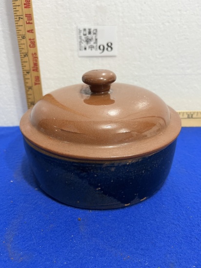 Vtg Handmade Pottery Pot w/ lid